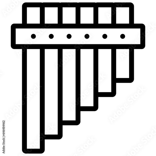 flute icon illustration design with outline