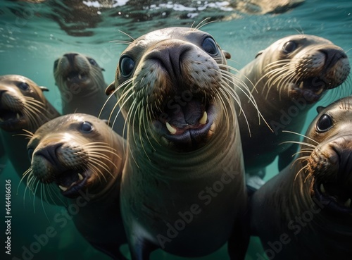A group of sea seals © cherezoff