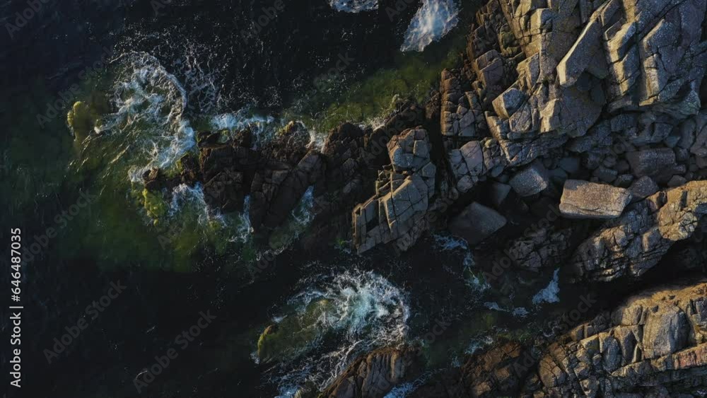 Bornholm at Randkløve, a drone image of the rocks and ocean Bornholm at Randkløve, a drone image of the rocks and ocean