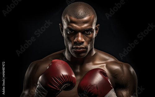 portrait of an afican-american boxer, ai generated © wernerimages