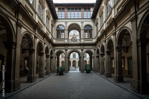 renowned art museum in florence, italy. Generative AI © Phoenix