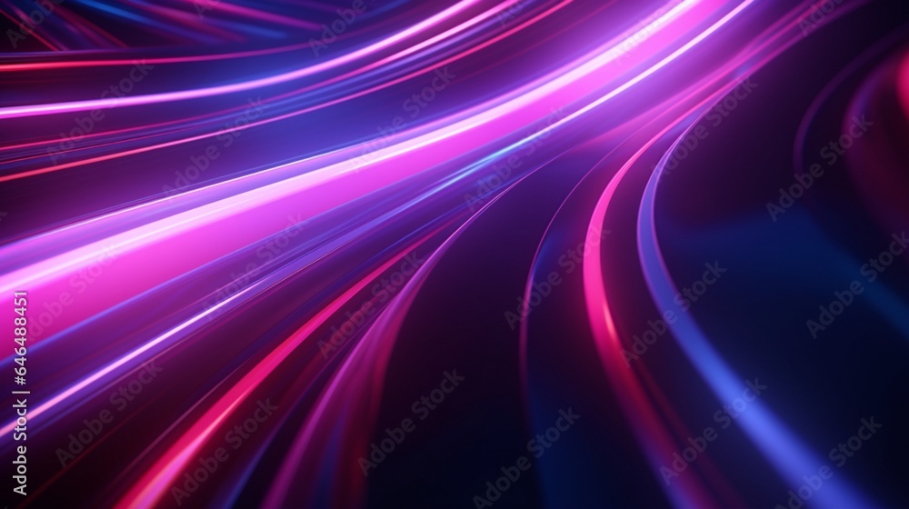 Abstract neon background with flashing ascending lines in a 3D style. amazing wallpaper