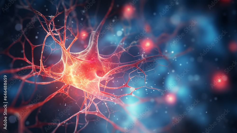 neurons and nerve synapses in the body, generative ai