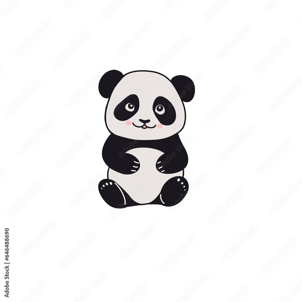 Naklejka premium Cute panda, illustration