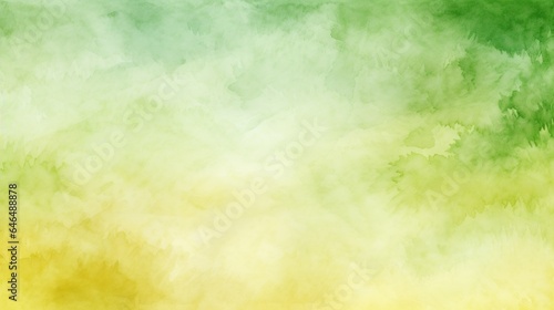 Abstract watercolor background with a light tone. Yellow, green, and white gradient drawing done by hand