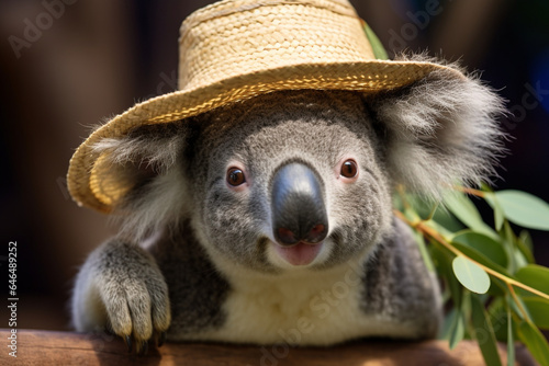 a cute koala wearing a hat © Salawati