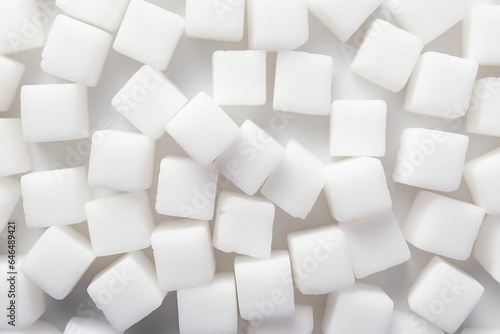 Sugar cubes on a white background © frimufilms