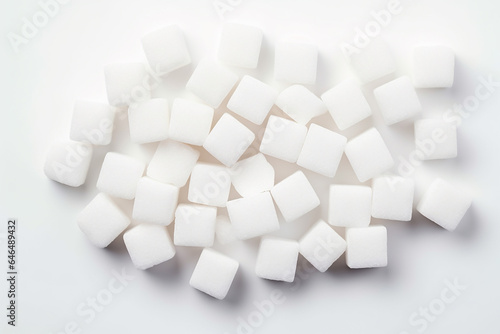 Sugar cubes on a white background