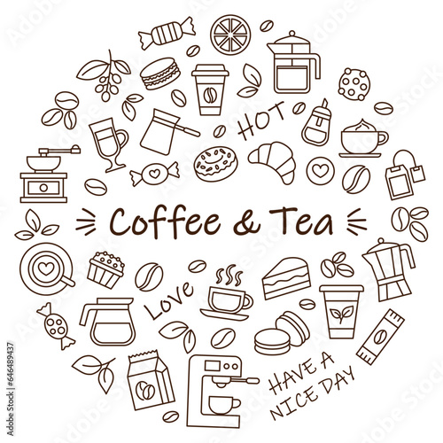 Coffee cup icon vector illustration. Set of coffee and tea on isolated background. Drink sign concept.