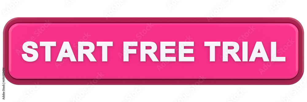 Start free trial button. 3D illustration. Start free trial button. 3D illustration.