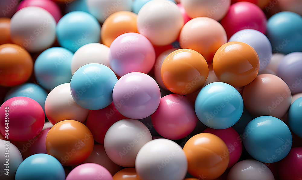 Abstract background filled with colorful balls.