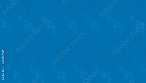 Ditsy pattern floral seamless texture. Abstract background with simple small blue flowers, leaves. Liberty style wallpapers. Subtle ornament. Elegant repeat design for decor, fabric, print