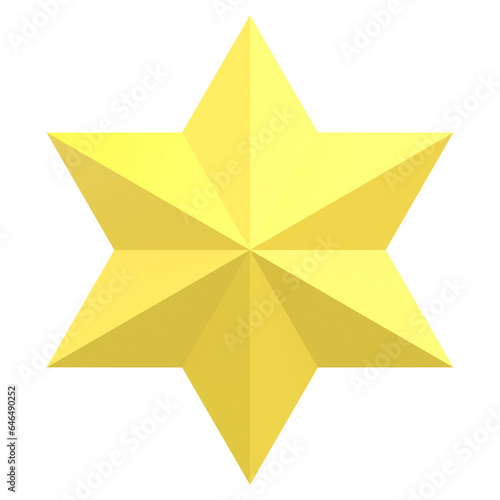 3D Star. Star Shape. 3D illustration.