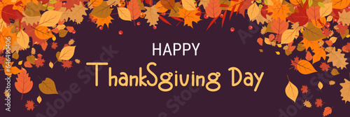 Happy Thanksgiving Day cartoon style vector illustration. Design for banner, flyer, invitation card, coupon, voucher