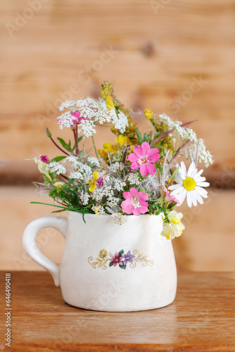 Adorable bouquet of summer wild flowers.