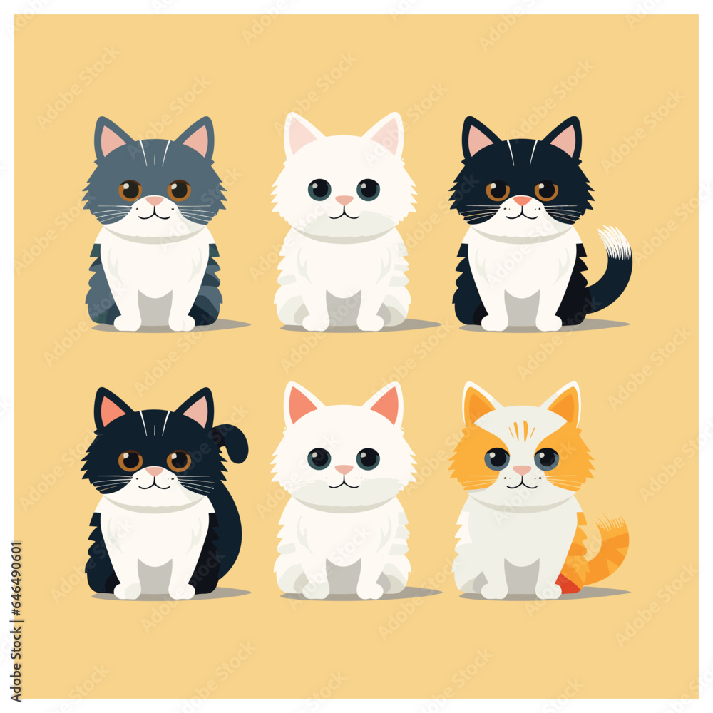 set of cute cat vector set of cute cat vector