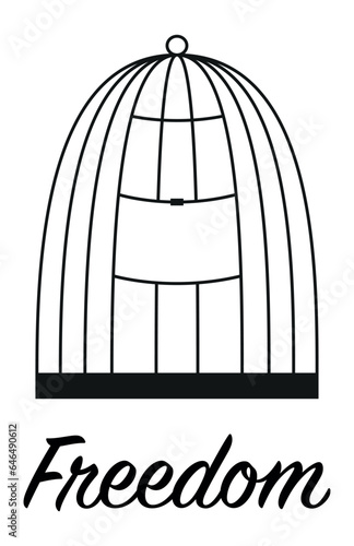 Bird cage with open door - freedom