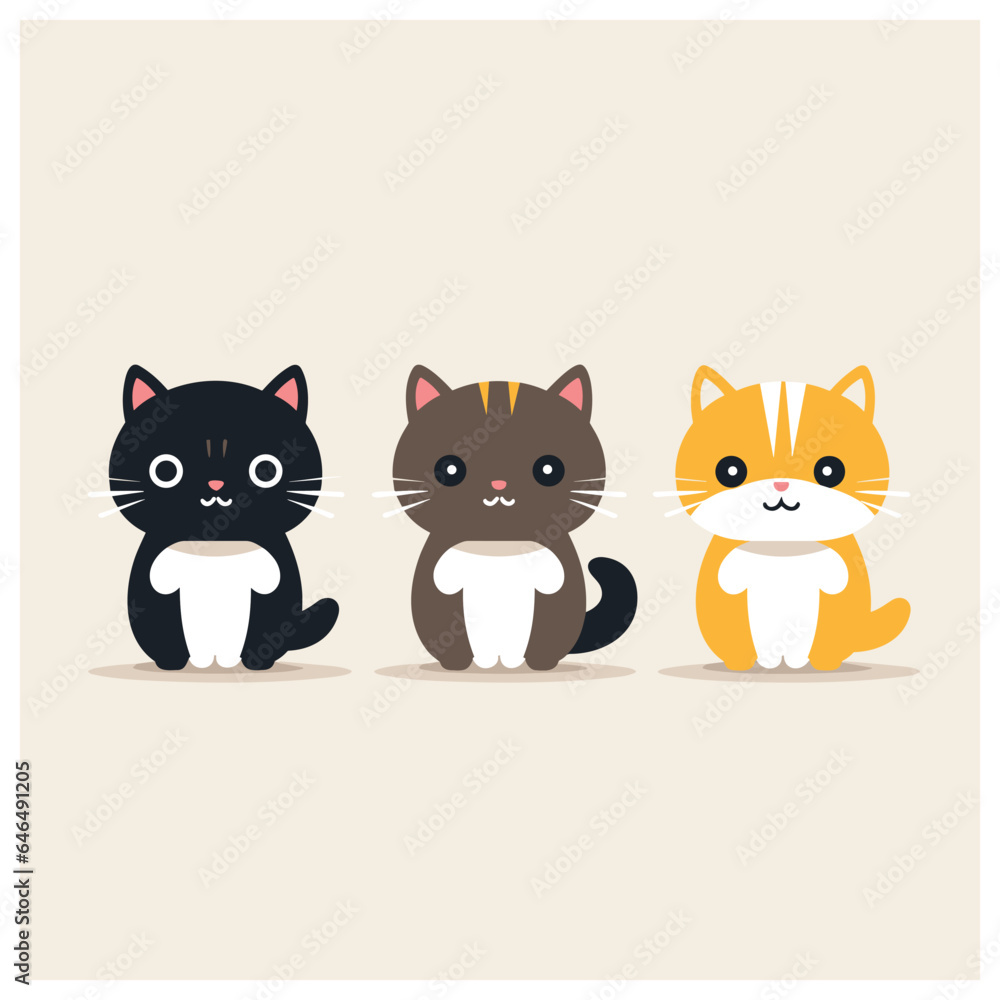 Obraz premium set of cute cat vector