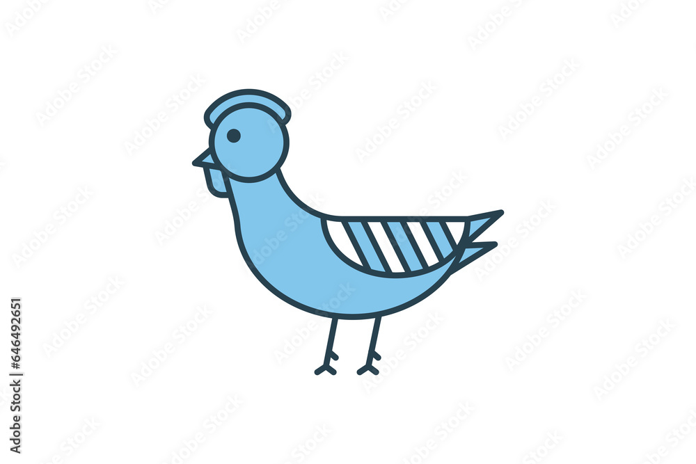 Fototapeta premium Chicken Icon. Icon related to Farming And Farm. Suitable for web site design, app, user interfaces. Flat line icon style. Simple vector design editable