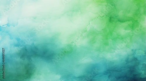 Blue and green watercolor background texture, aged painted watercolor blotches in an antique pattern, and an abstract colorful background