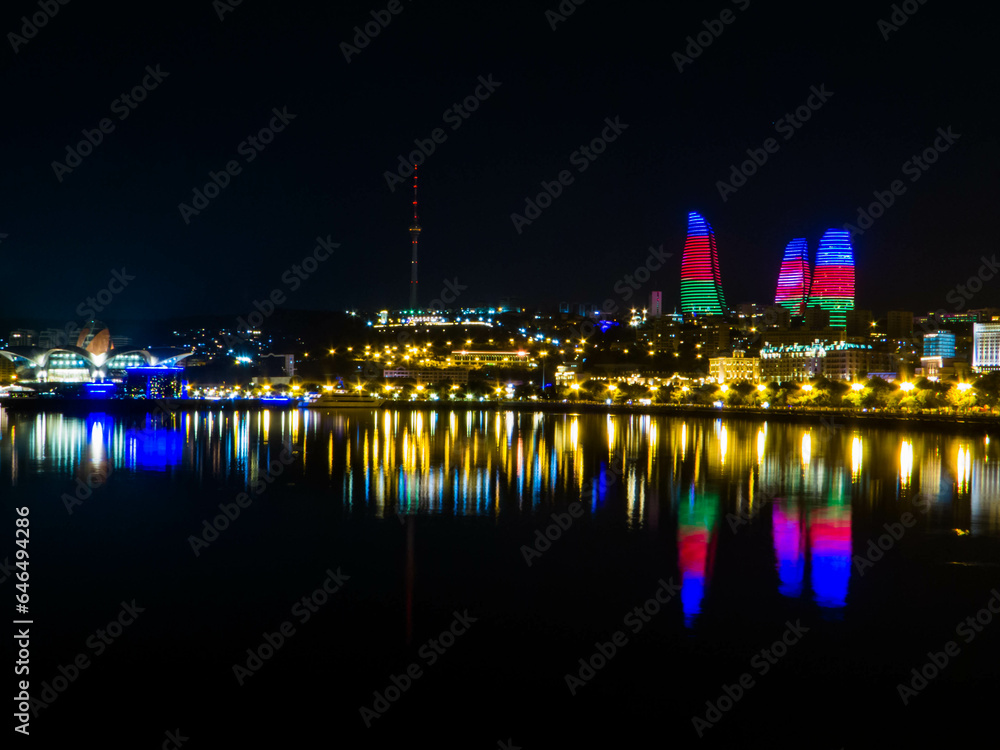 Night view of Baku