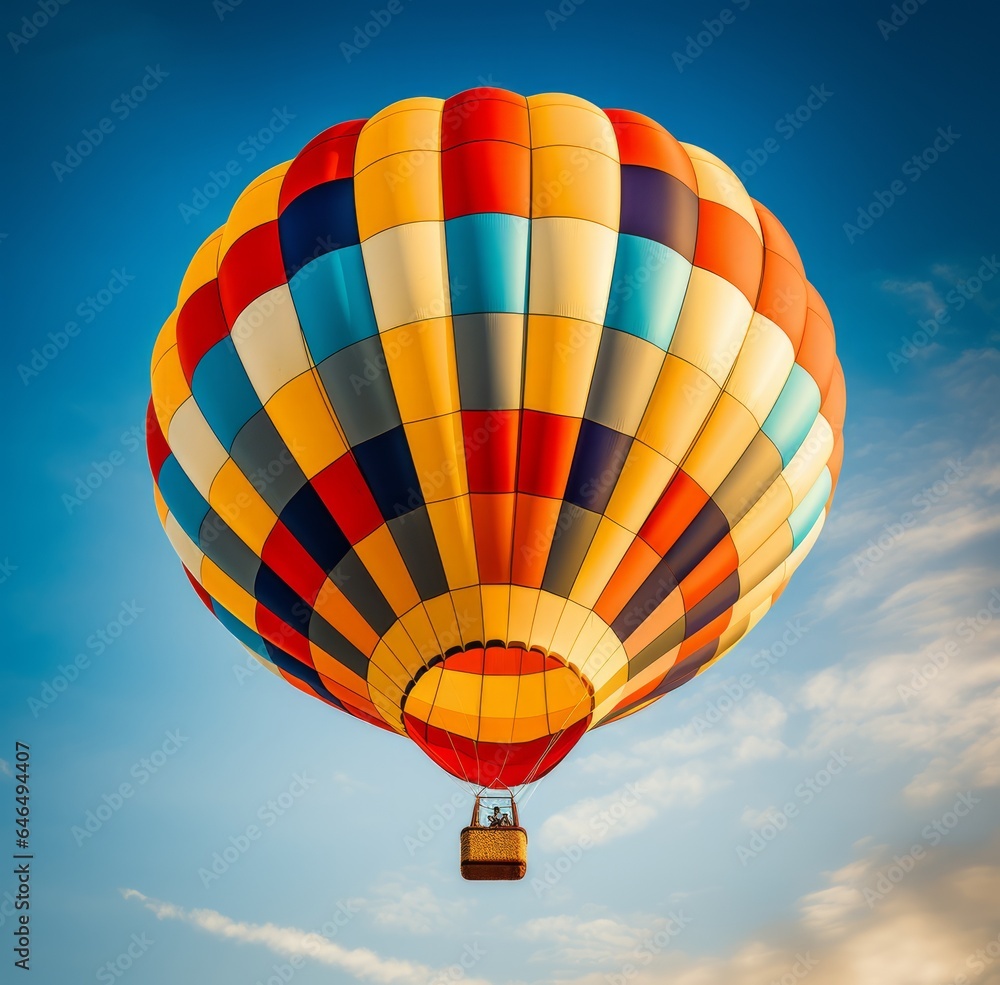Fototapeta premium Colorful hot air balloon in the blue sky