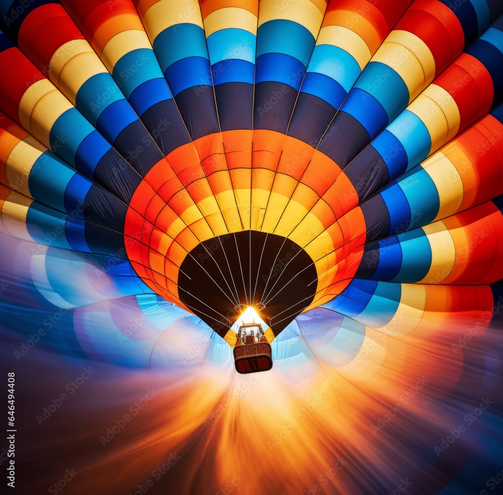 Obraz premium Colorful hot air balloon in the blue sky
