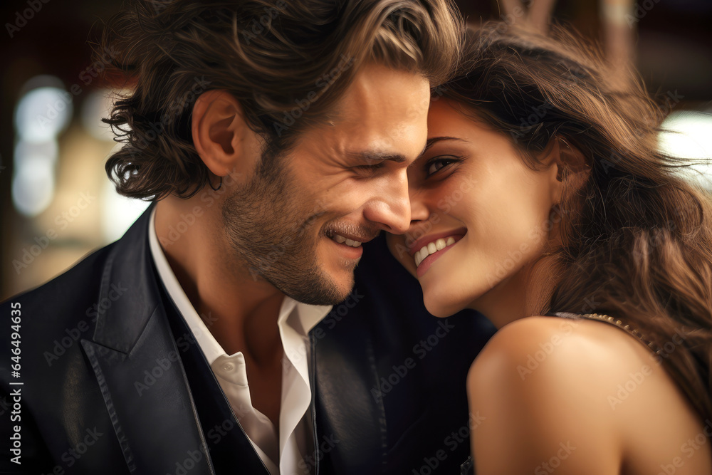 Attractive Couple Being In Love. Intimate Portrait. Ai Generated
