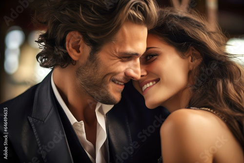 Attractive Couple Being In Love. Intimate Portrait. Ai Generated 