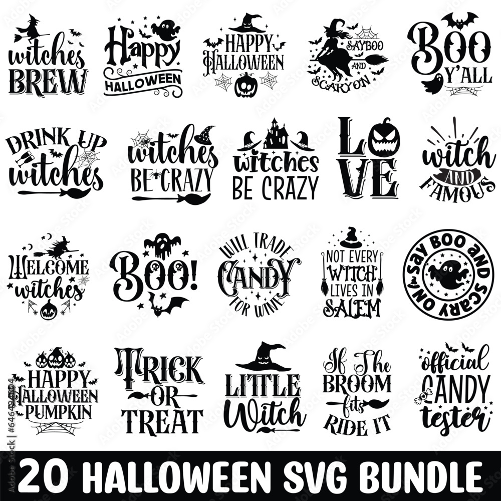 Naklejka premium 20 halloween svg bundle Vol-1