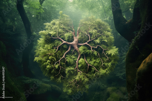 Forest earth lungs, Climate Change Concept art, Gnerative AI