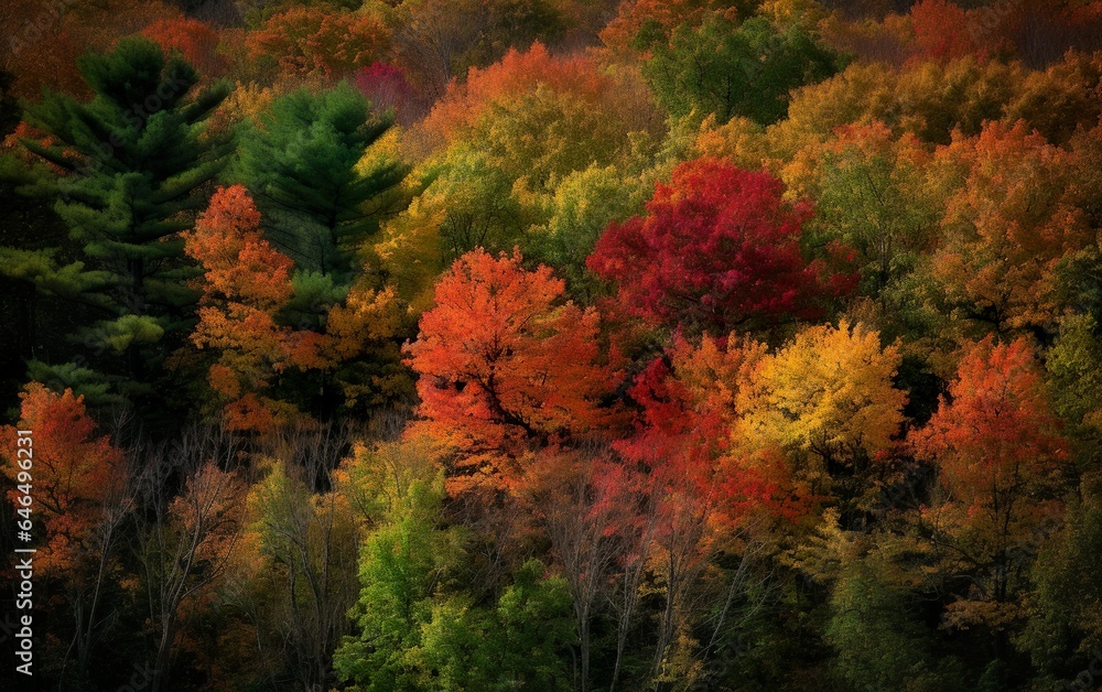 Colors of fall. Rainbow leaf. AI, Generative AI
