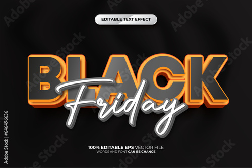 Black Friday 3D Editable Text Effect Style With black Luxury Background