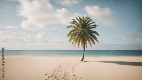 Palm tree on the beach © ahmetomeryalcin
