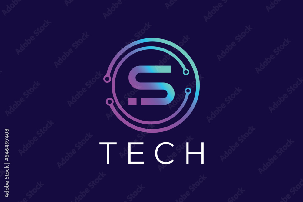 Trendy and Professional Colorful letter i and S Tech logo design vector template Trendy and Professional Colorful letter i and S Tech logo design vector template