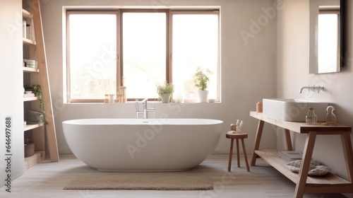 Luxurious interior of a bathroom, Bathtubs and vanities, Property Interiors.