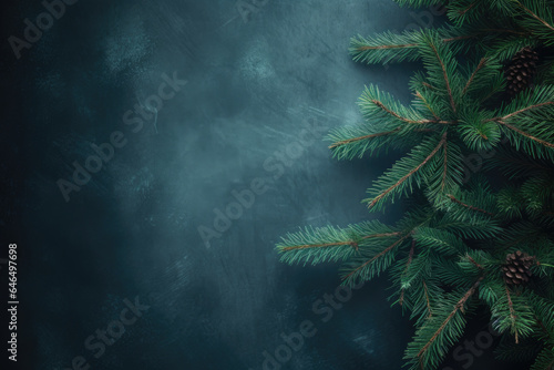 Christmas Pine Branches Background - Generative AI © illuminating images