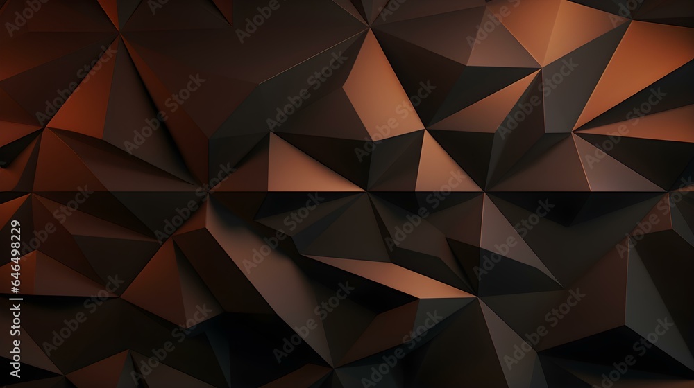 Abstract 3D Background of triangular Shapes in dark brown Colors. Modern Wallpaper of geometric Patterns
Abstract 3D Background of triangular Shapes in dark brown Colors. Modern Wallpaper of geometric Patterns