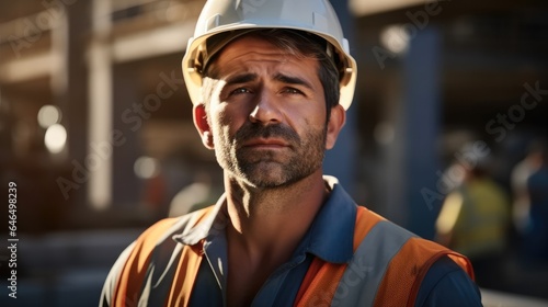 Wallpaper Mural Male confident construction Worker standing at construction site. Torontodigital.ca