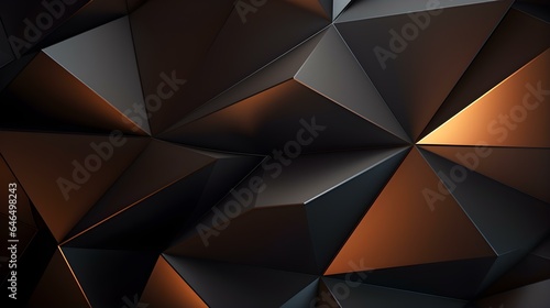 Abstract 3D Background of triangular Shapes in dark brown Colors. Modern Wallpaper of geometric Patterns 