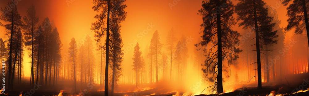 Forest fire, Burning forest wildfire. Forest fire, Burning forest wildfire.