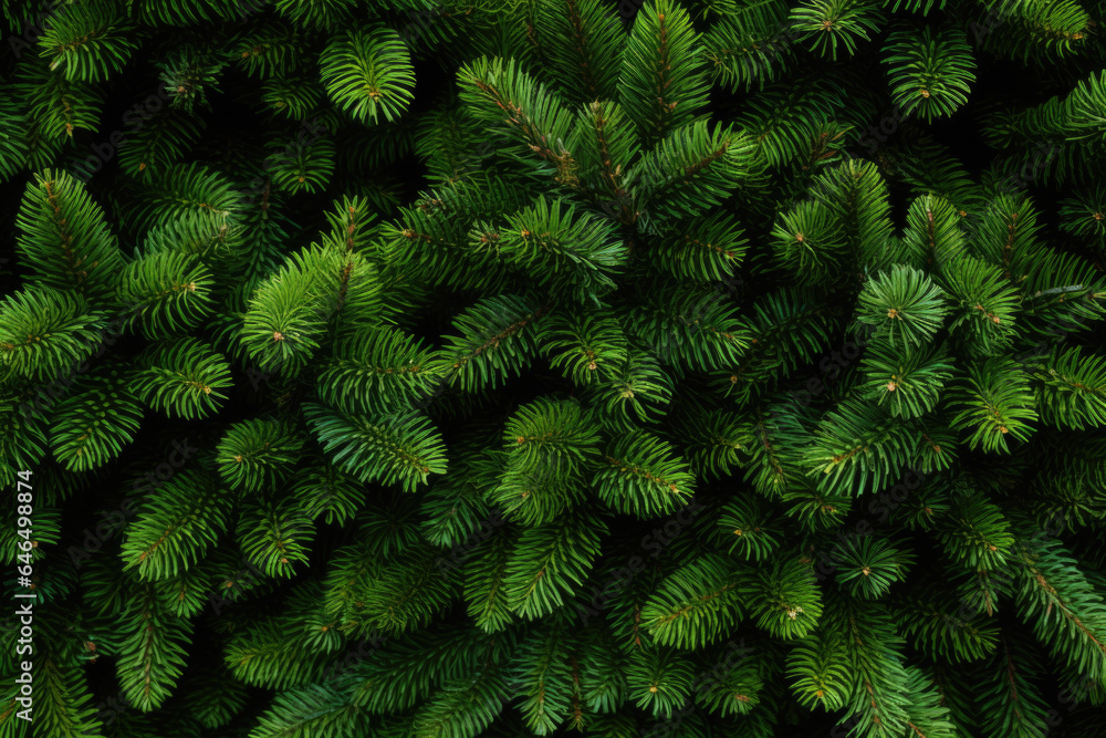 Festive Christmas Green Pine Tree Background - Generative AI Festive Christmas Green Pine Tree Background - Generative AI