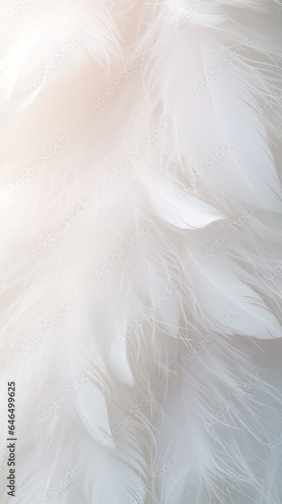 Fototapeta premium snow white feathers, feathers close up, background texture, abstract. background of feathers, close-up