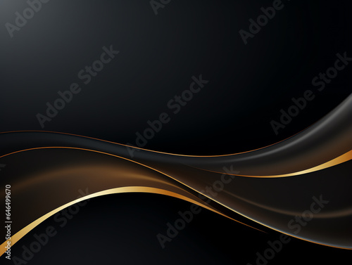 Abstract luxury invitation card background black and gold color style