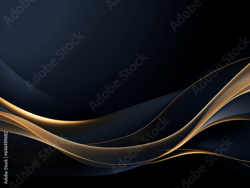 Abstract luxury invitation card background black and gold color style