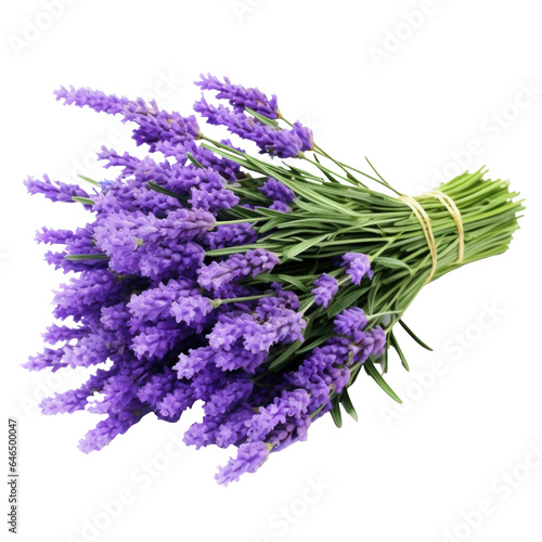 bouquet of purple lavender flowers, png file of isolated cutout object on transparent background.
