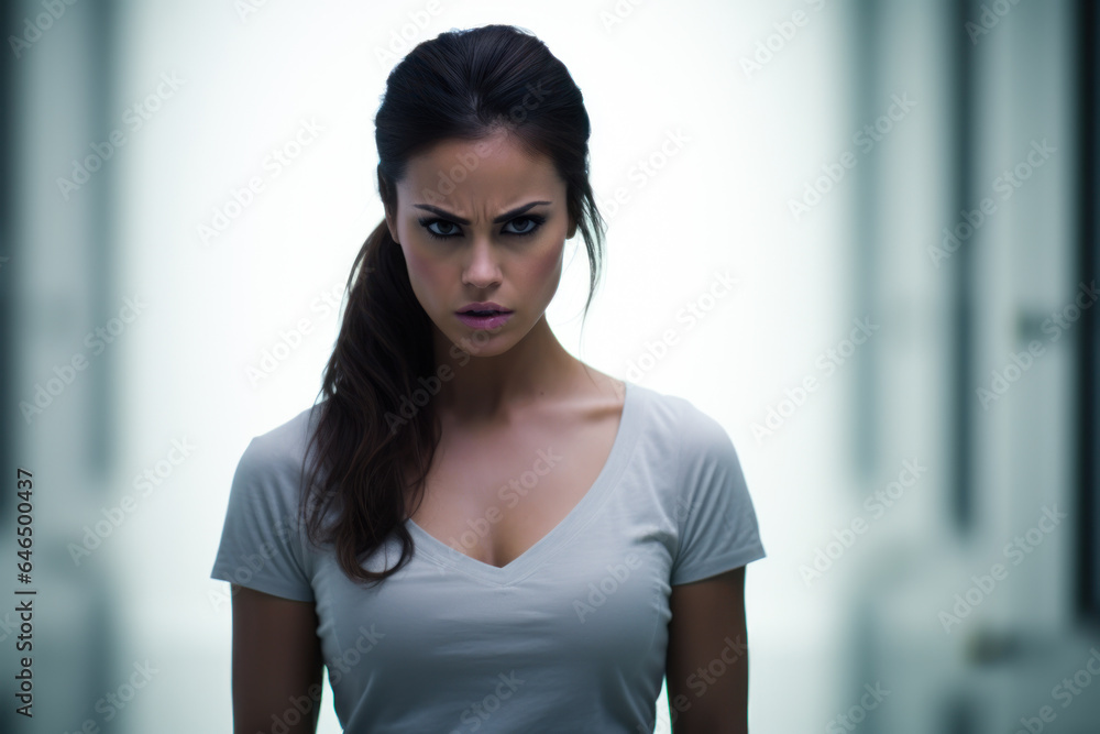 aggressive girl, woman with testosterone generative ai aggressive girl, woman with testosterone generative ai