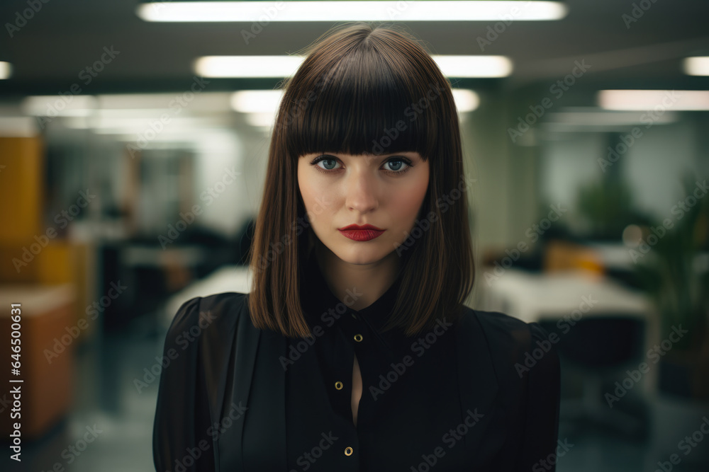 Young office woman looking at camera Young office woman looking at camera