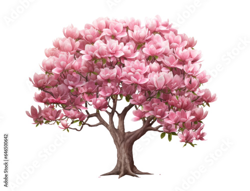 pink flowering magnolia tree   png file of isolated cutout object on transparent background.