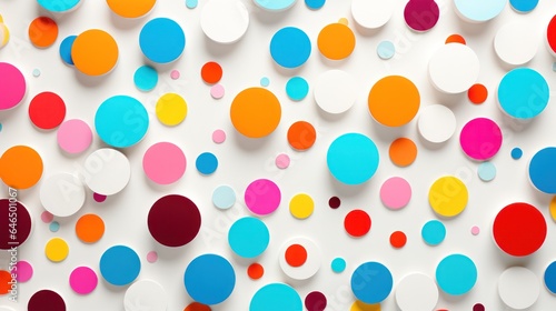 Abstract polka dot pattern, bright multicolor scheme. close-up. 